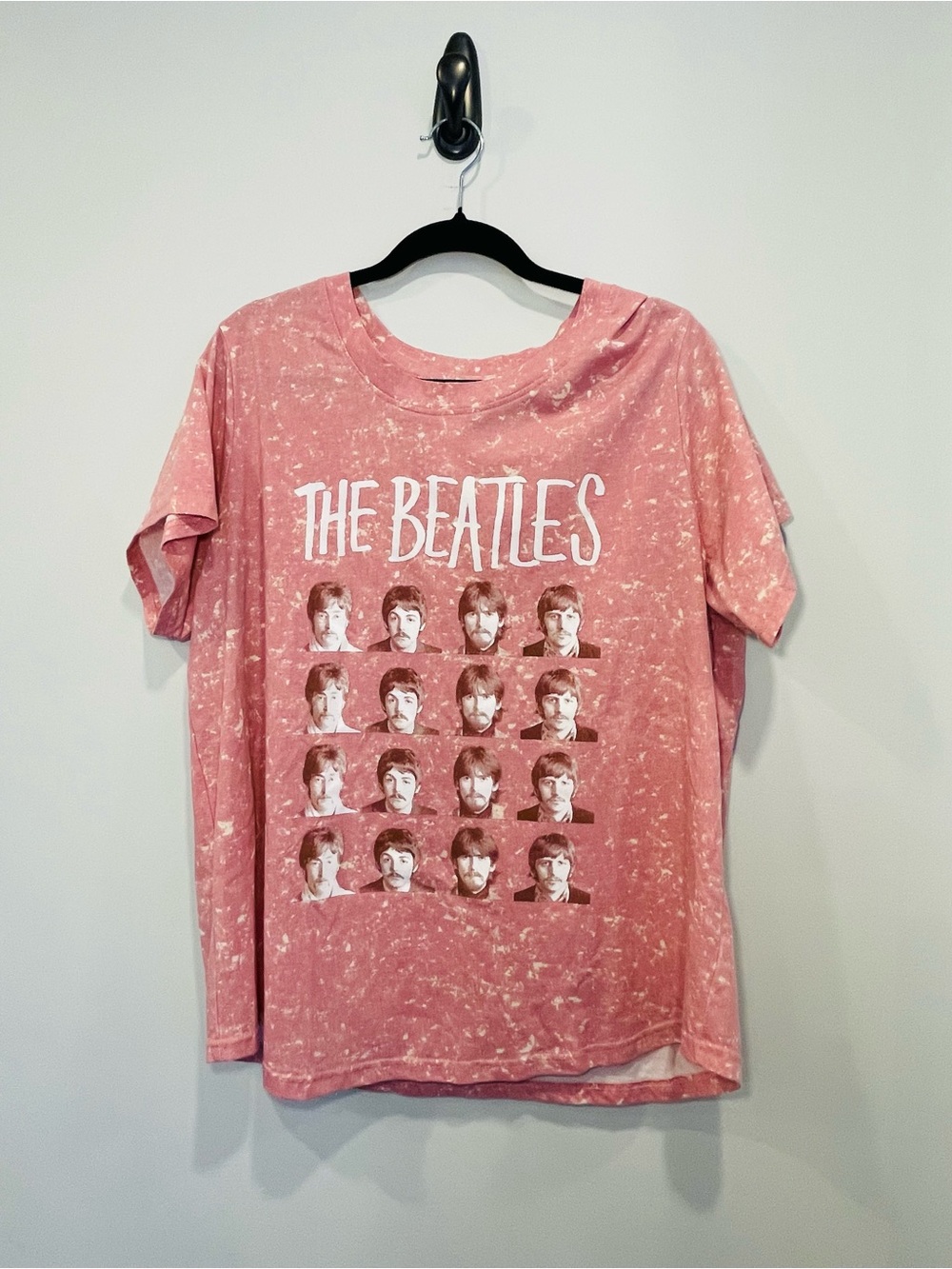 The Beatles Pink Acid-Wash Tee
